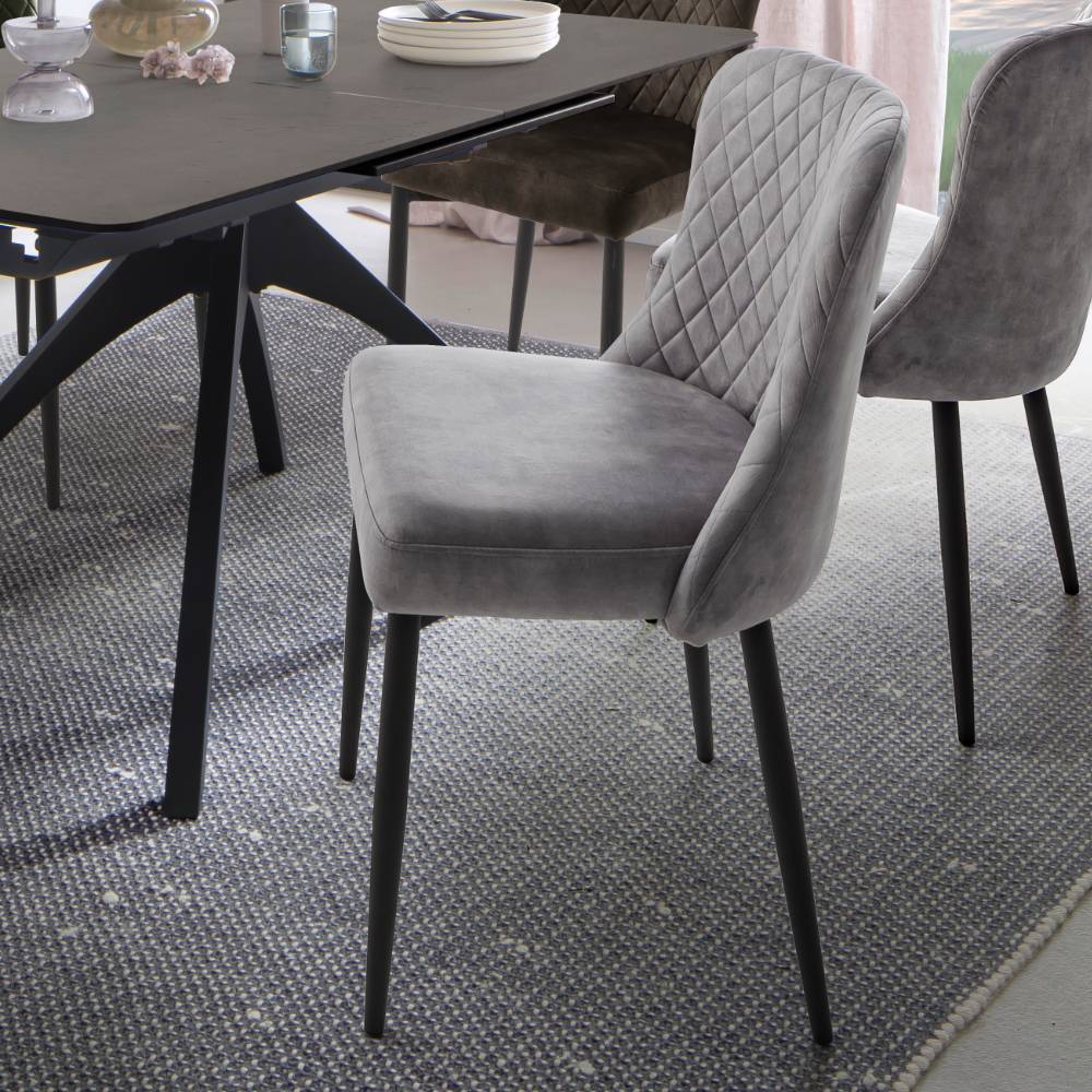 Polsterstühle in Grau - Hearty (4er Set)
