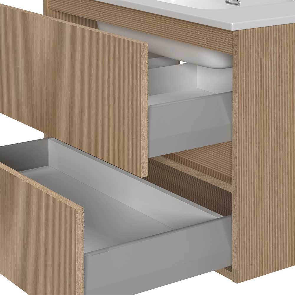 Holzdekor Badmöbel Set - Leitha (fünfteilig)