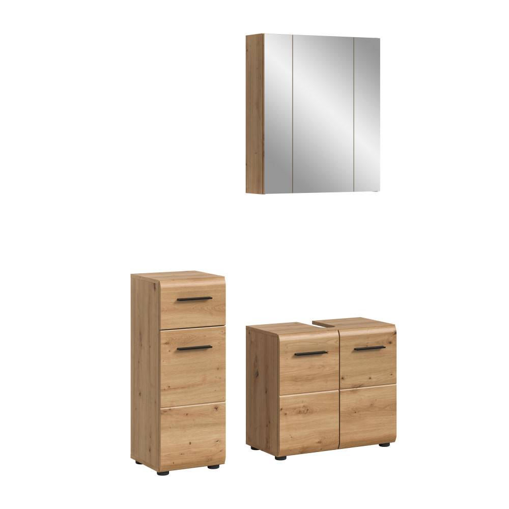 Badezimmermöbelset Canopus II dreiteilig, bestehend aus Spiegelschrank, Hochschrank und Unterschrank – Canopus