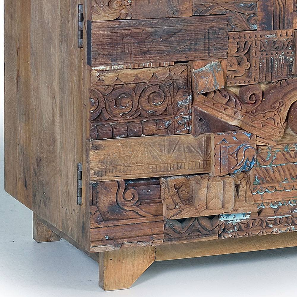 Design TV-Lowboard aus Mangoholz rustikal - Lacid