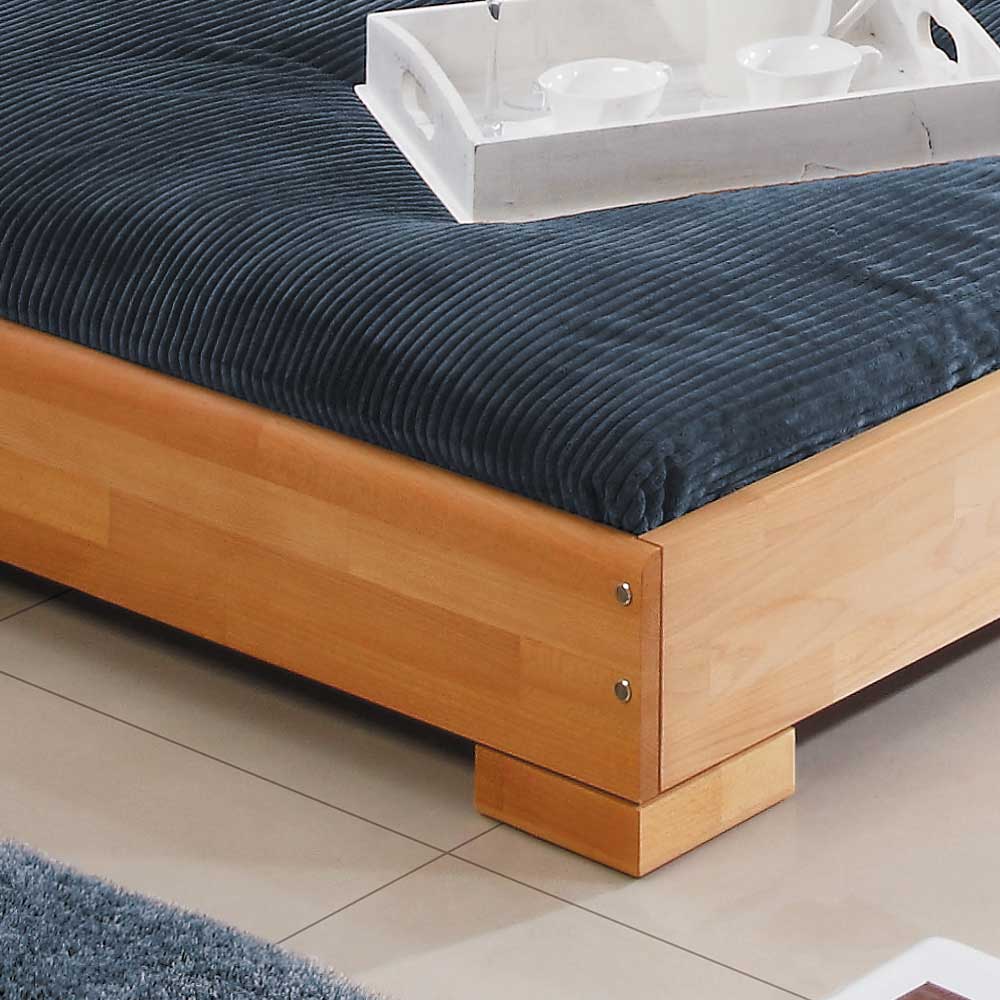Bett Tryvial aus Buche Massivholz