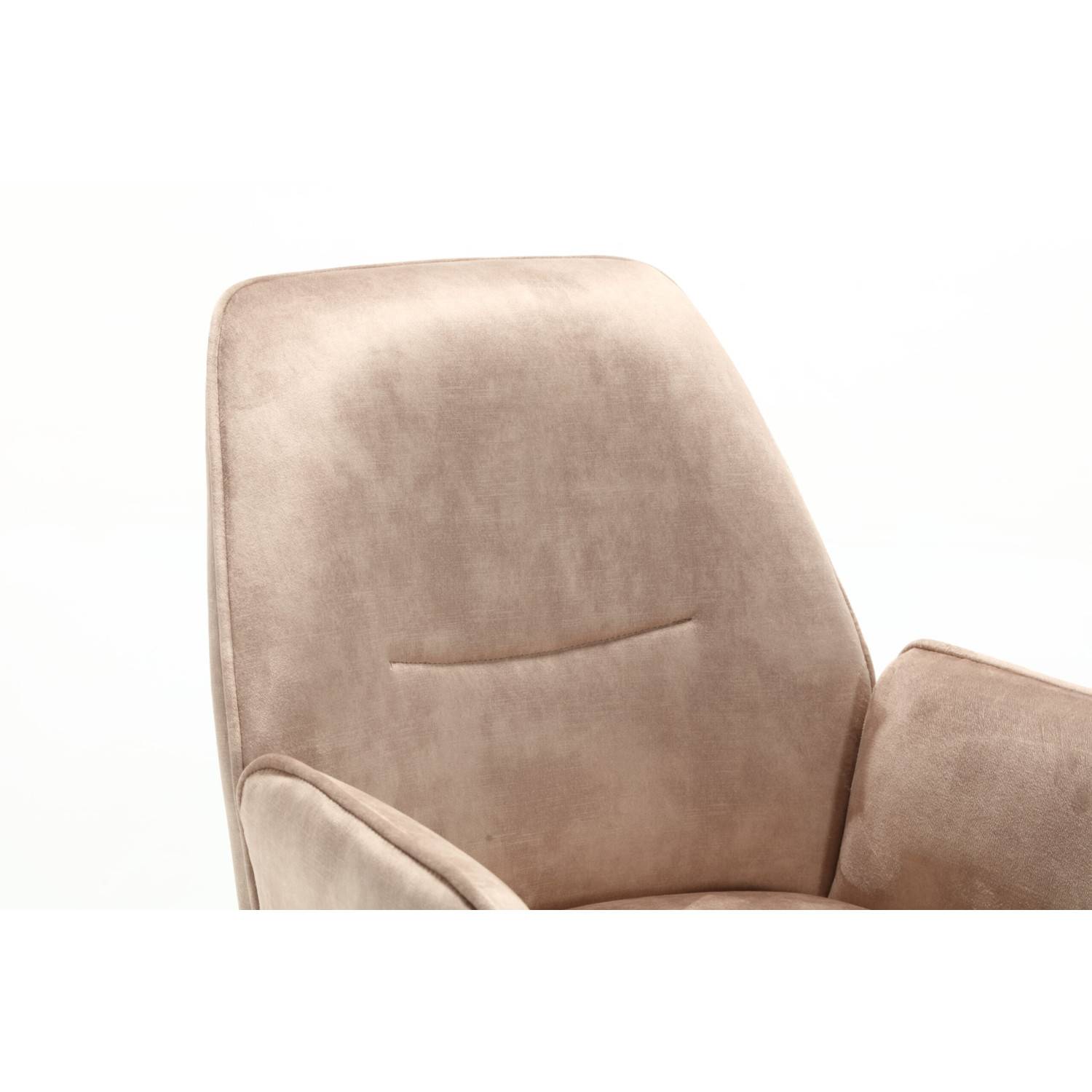 Beige Samt Rückenlehne mit dezenter Ziernaht des Esszimmersessels – Adajas