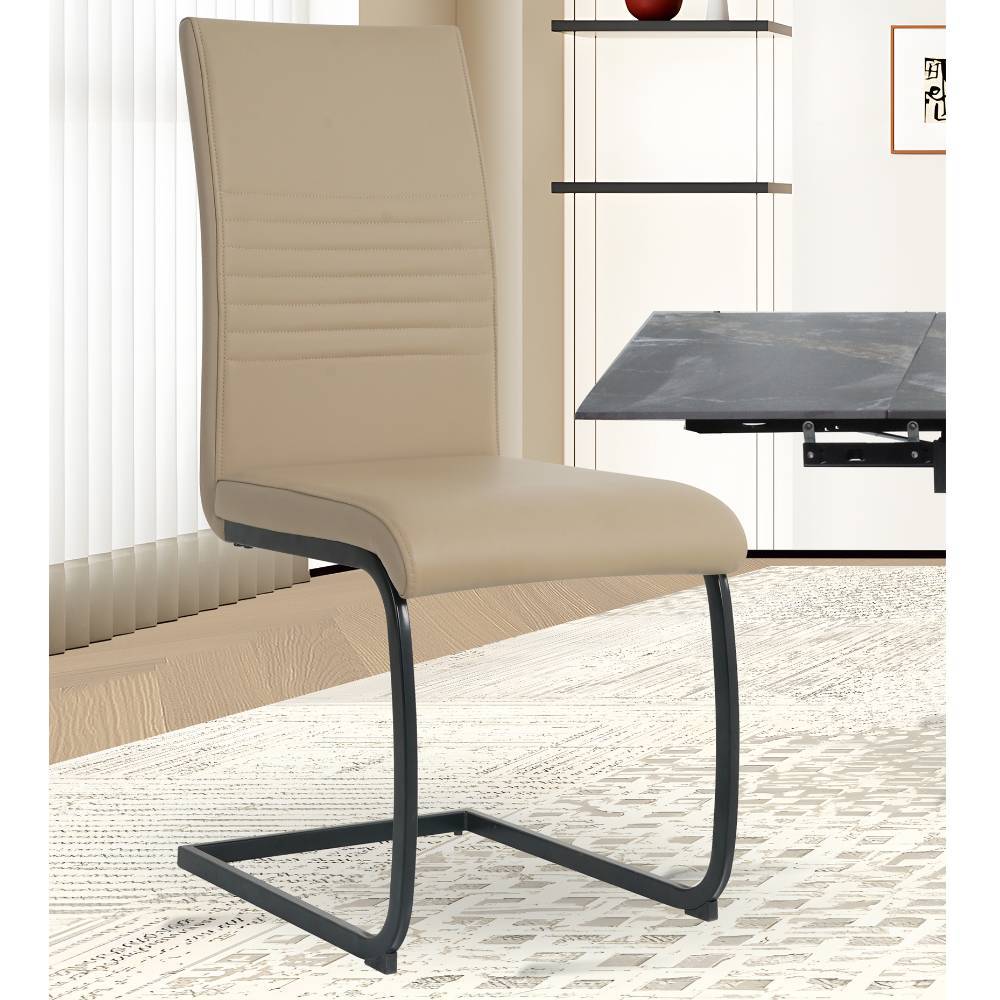 Freischwinger in Taupe und Schwarz - Camilla (2er Set)