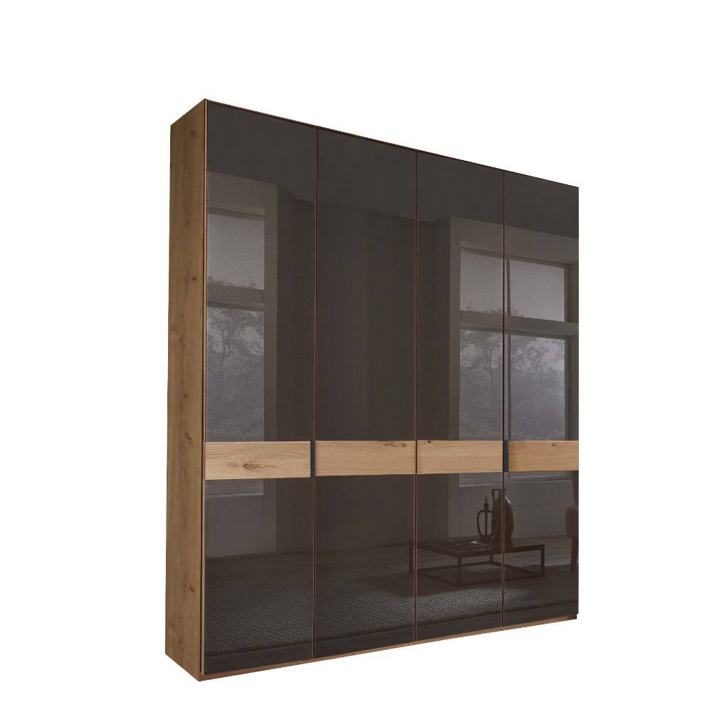 Teilmassiver Kleiderschrank mit Glas - Vutonia