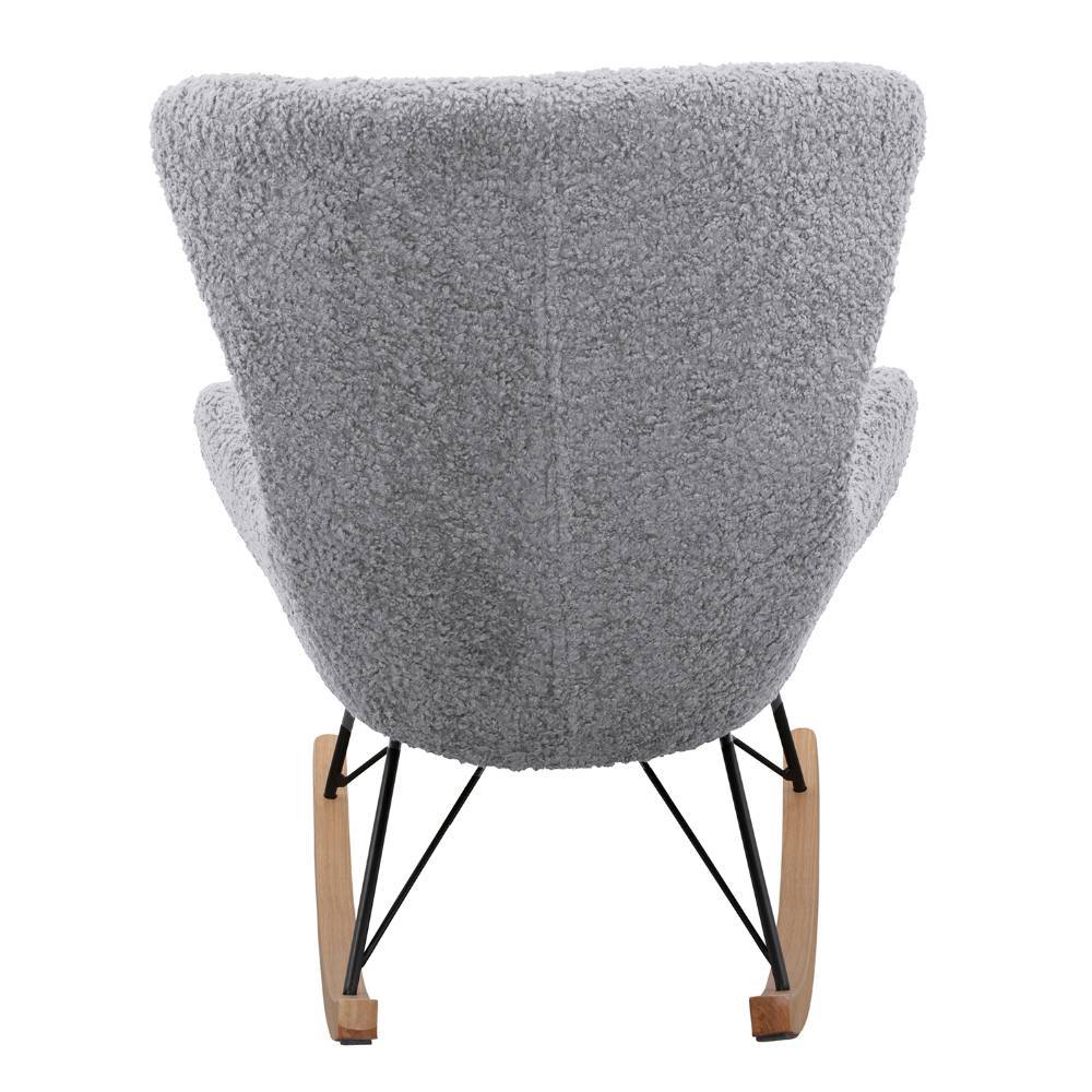 Scandi Chic Schaukelsessel in Hellgrau Webplüsch - Vynna