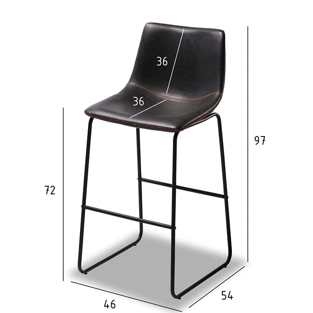 Hochtisch Schalenstühle mit 72cm Sitzhöhe - Anguro (2er Set)