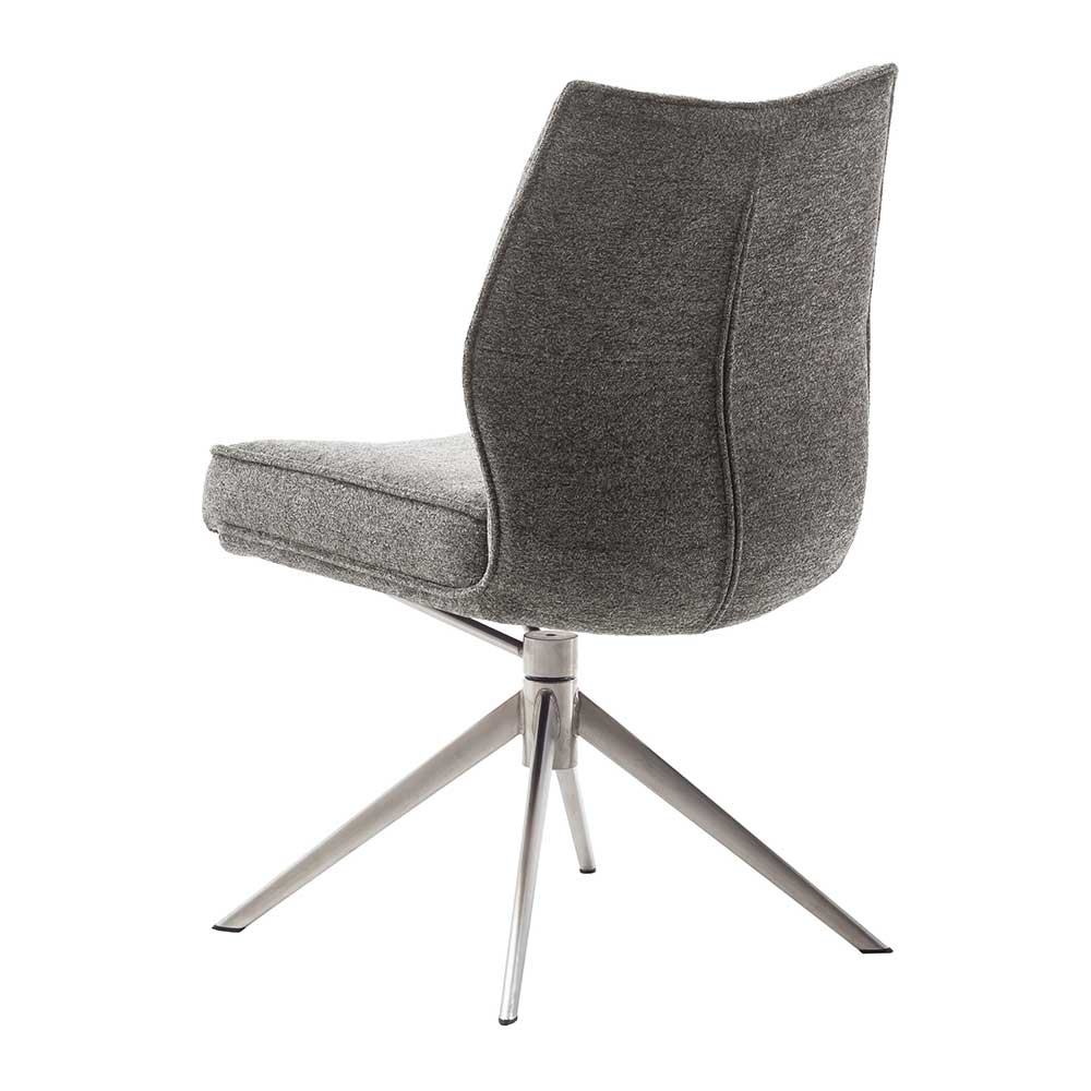 Chenille Esszimmerstuhl um 360 Grad drehbar - Padira (2er Set)