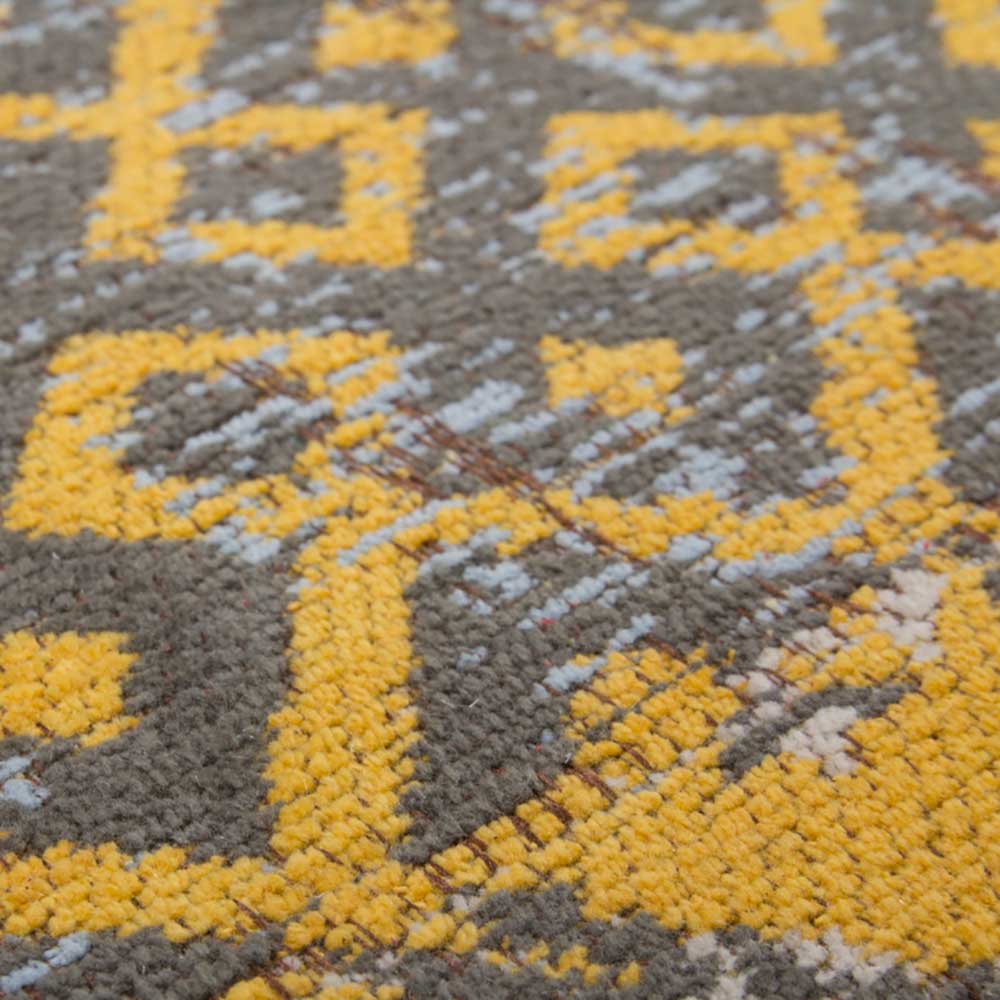 Teppich im Muster Patchwork Look in Gold - Arideon
