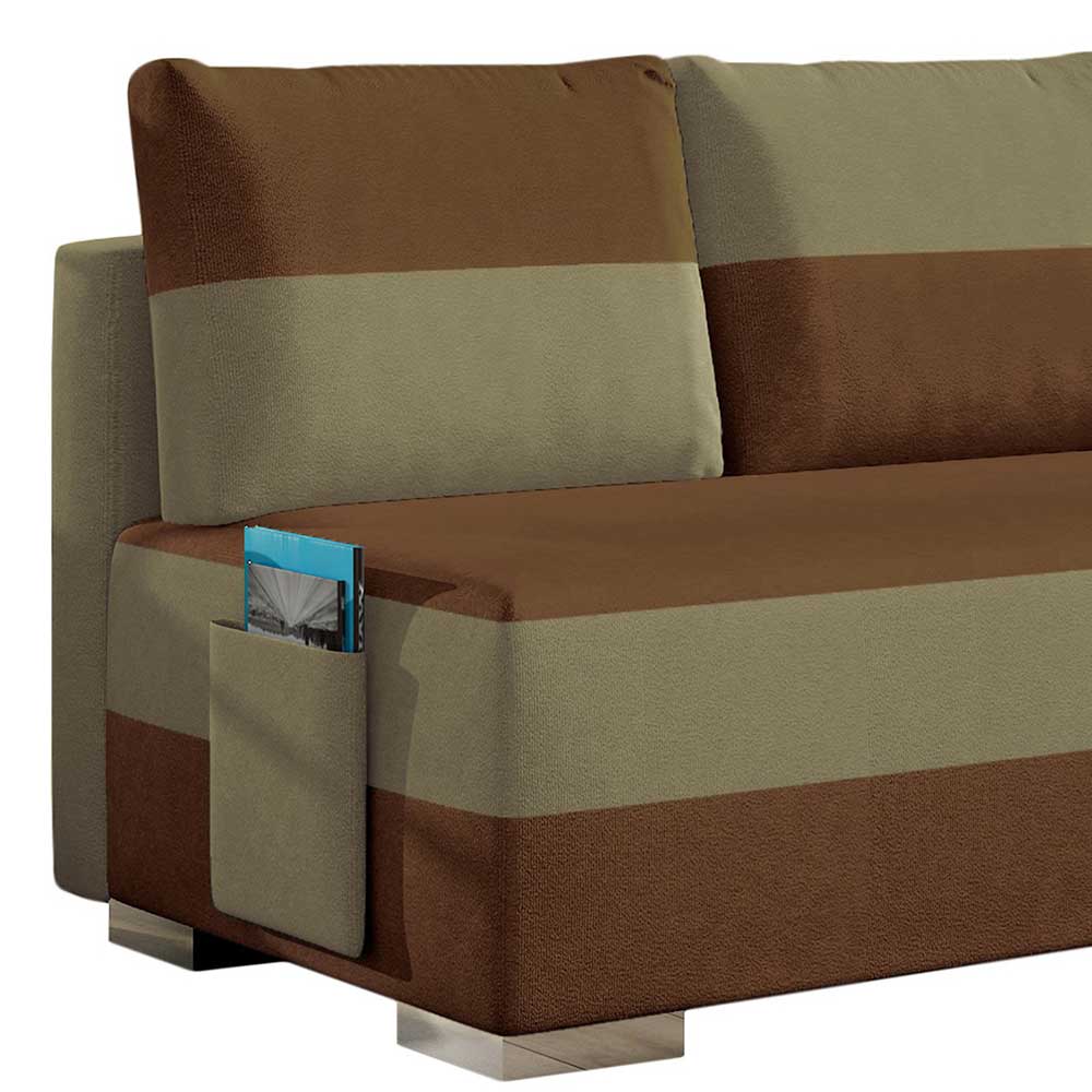Couchbett mit Federkern in Rostbraun und Beige - Jemayno