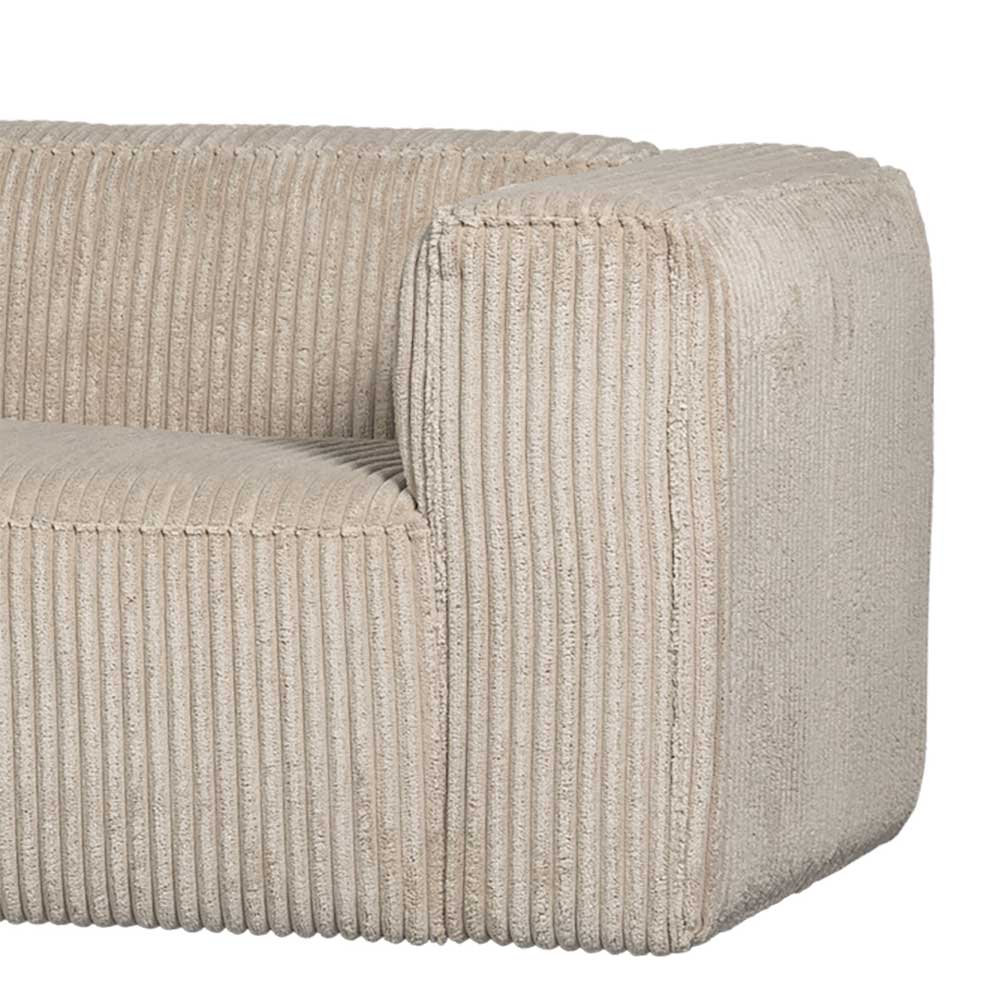 Ecksofa in Beige Ribcord - Fanandro
