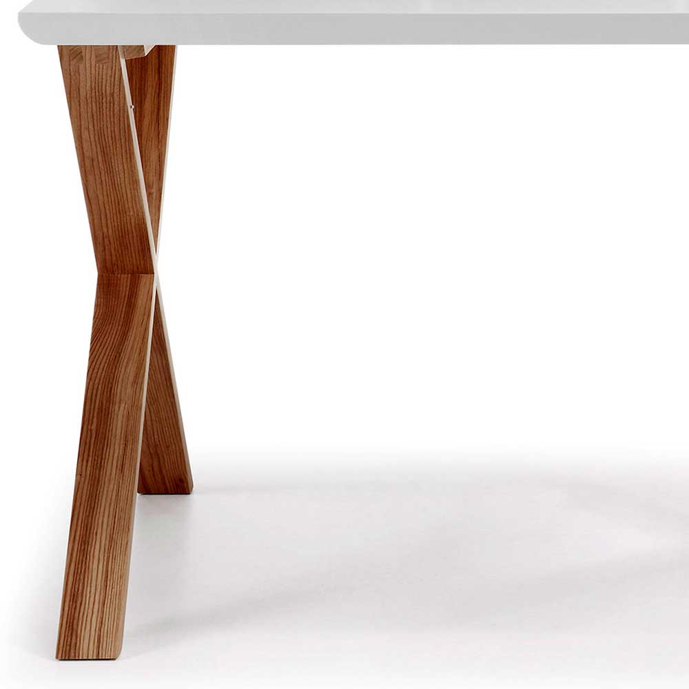 Schreibtisch mit Aufsatz Kentura in Weiß und Natur