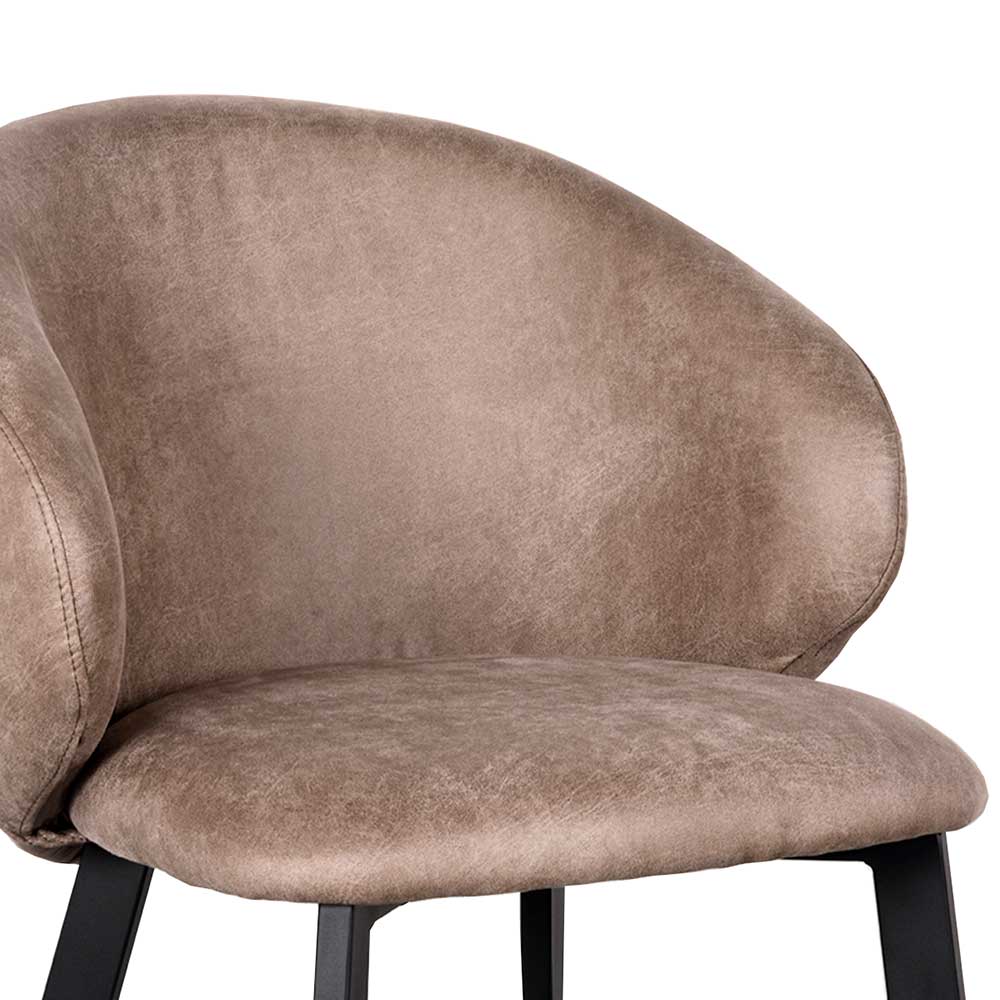 Polsterstühle aus Microfaser in Taupe - Alisa (2er Set)
