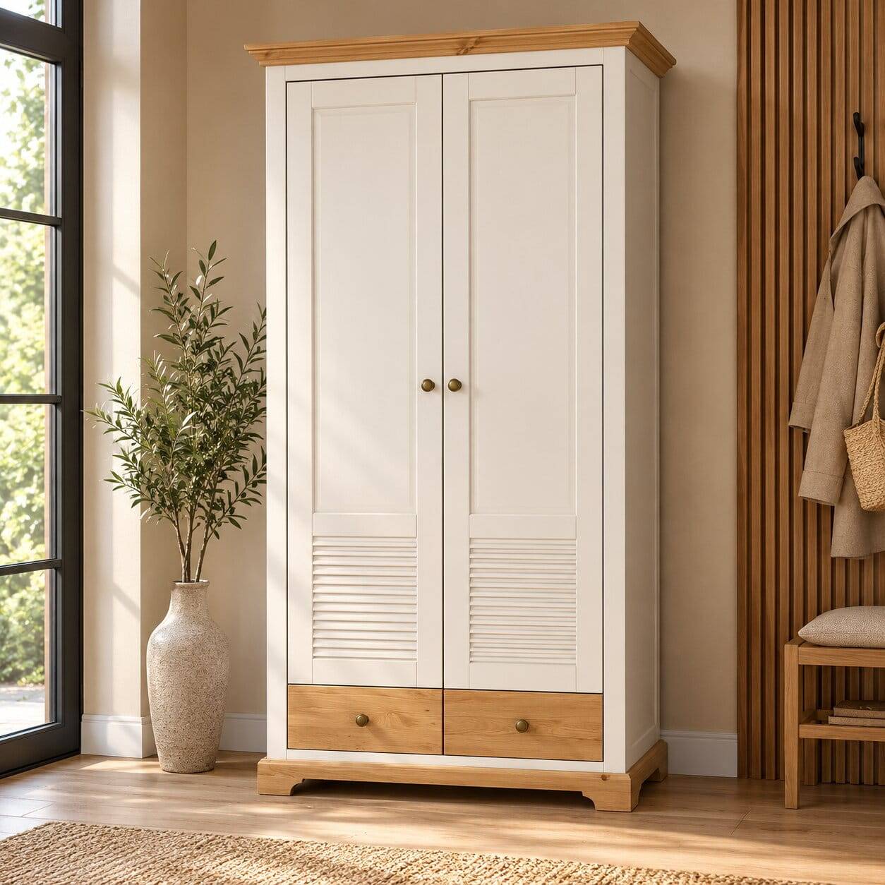 Garderobenschrank im Landhausstil zweifarbig - Axdonira