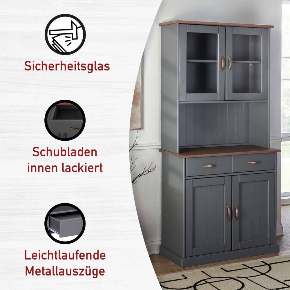 Landhaus Buffetschrank in Grau & Braun - Nepplan