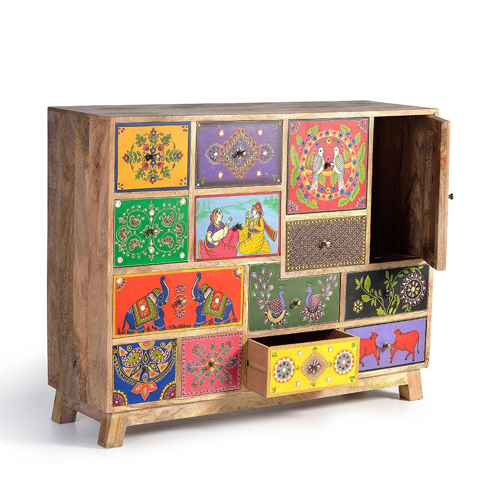 Kommode mit farbenfrohen Orient Motiven - Precio