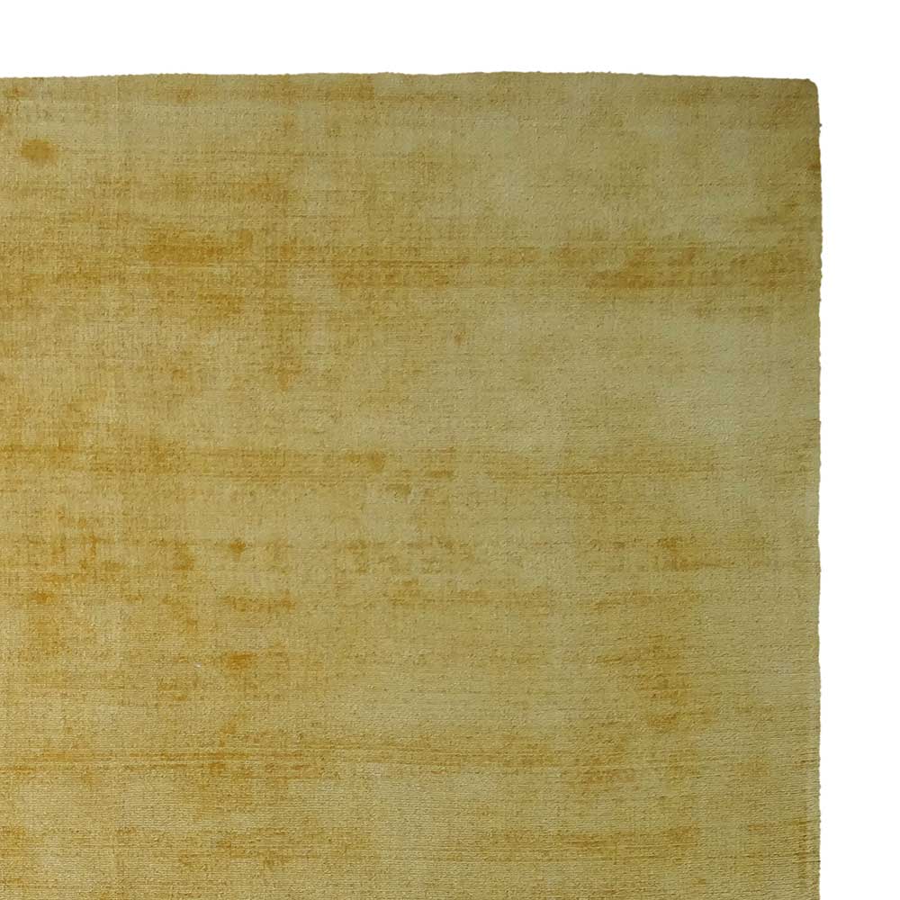 Gelber Teppich handgewebt aus Viskose - Fortiguno