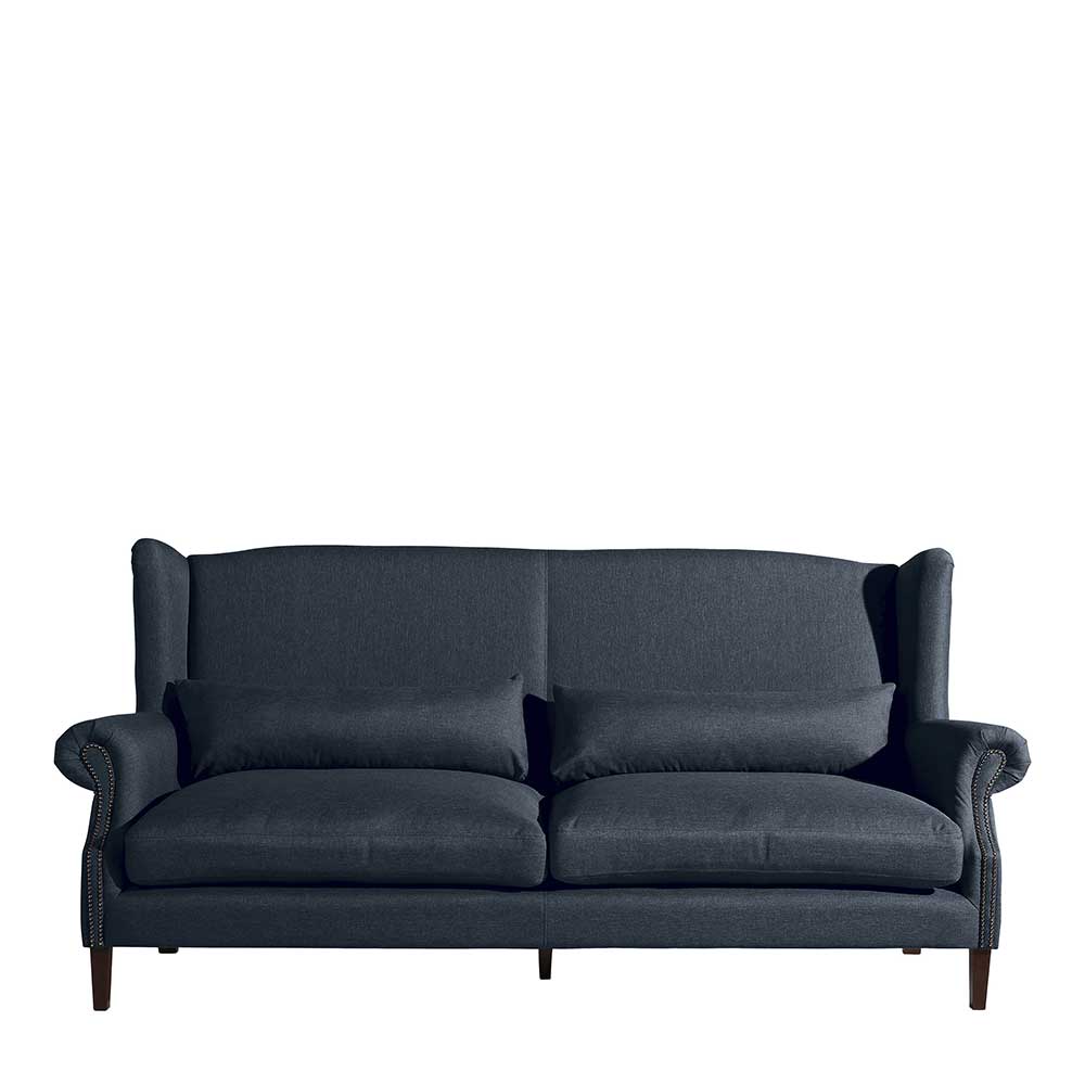 Dunkelblaues Sofa mit Stoffbezug - Sovi