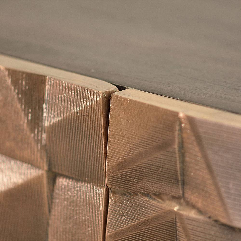 Design Sideboard in Bronze und Mango Natur - Bensez