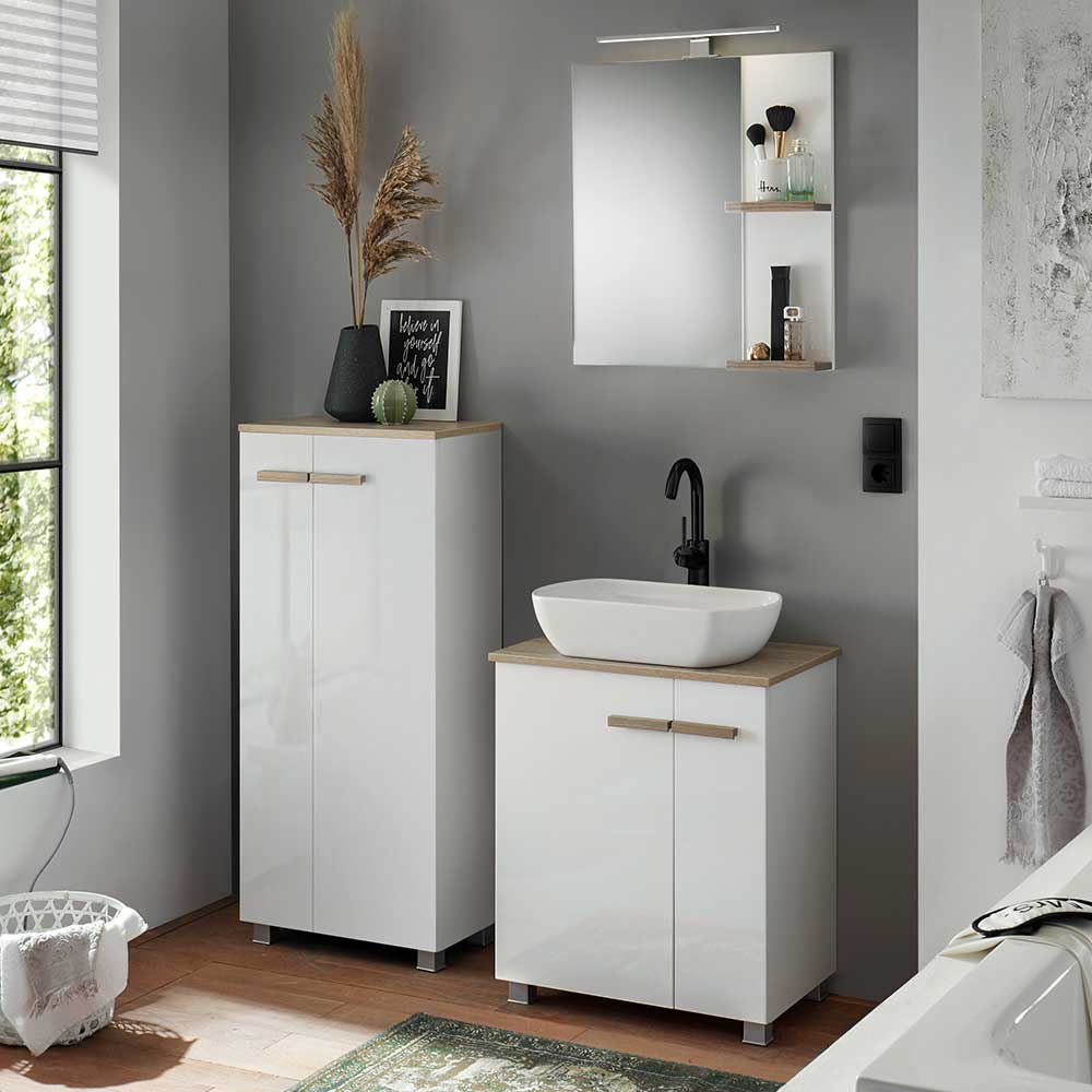 Badezimmermöbel in Weiß & Eiche - Vauflos (dreiteilig)