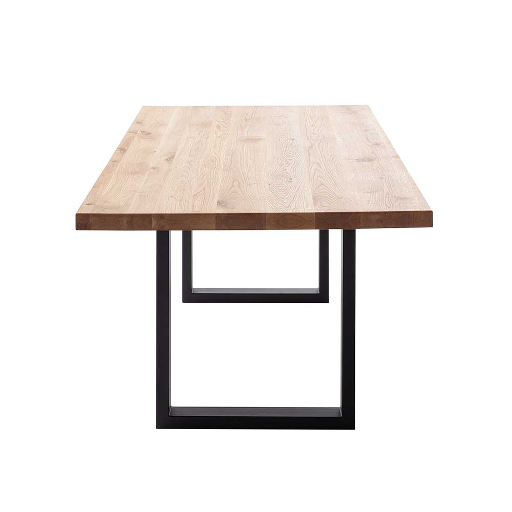 Tisch mit Wildeiche Massivholzplatte - Guven