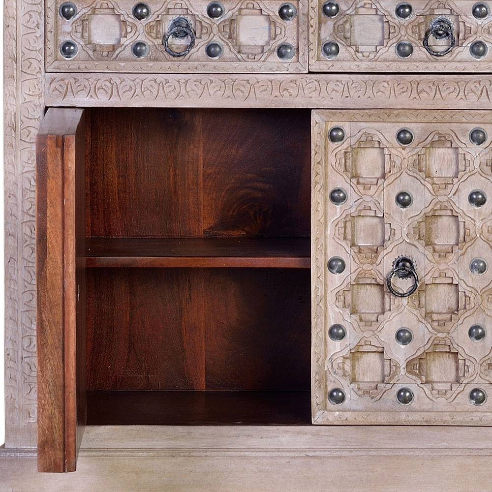Vintage Design Sideboard in White Wash - Uladan