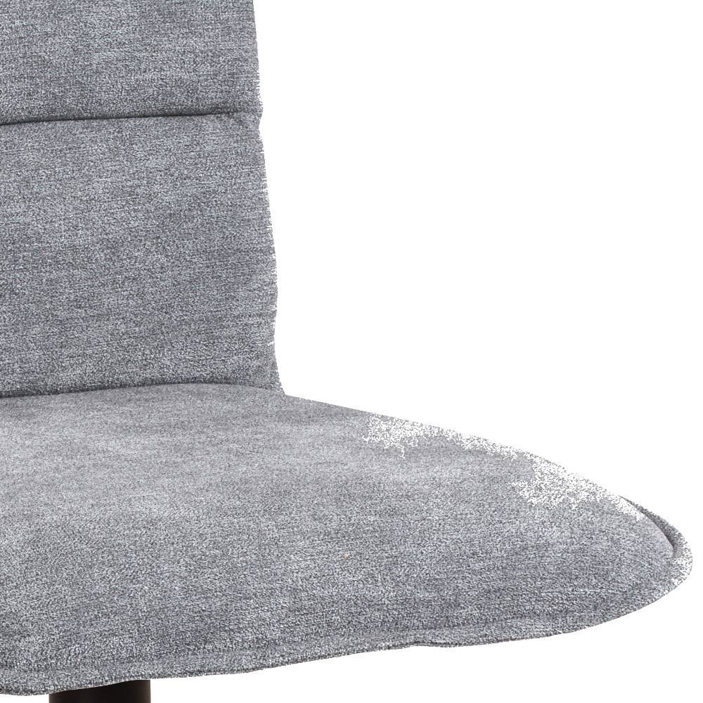 Polsterstuhl aus grauem Flockstoff - Anhora (2er Set)