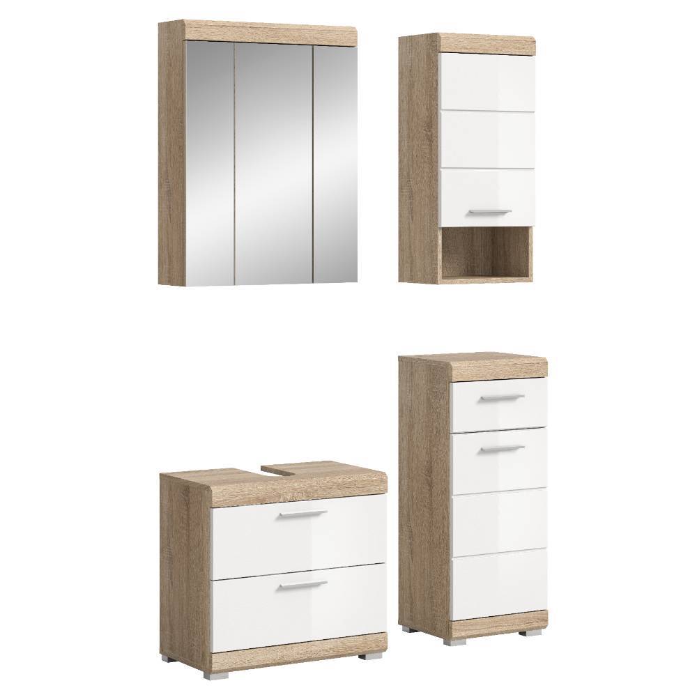 Kompaktes Badmöbel Set in Weiß - Calbanyara (vierteilig)