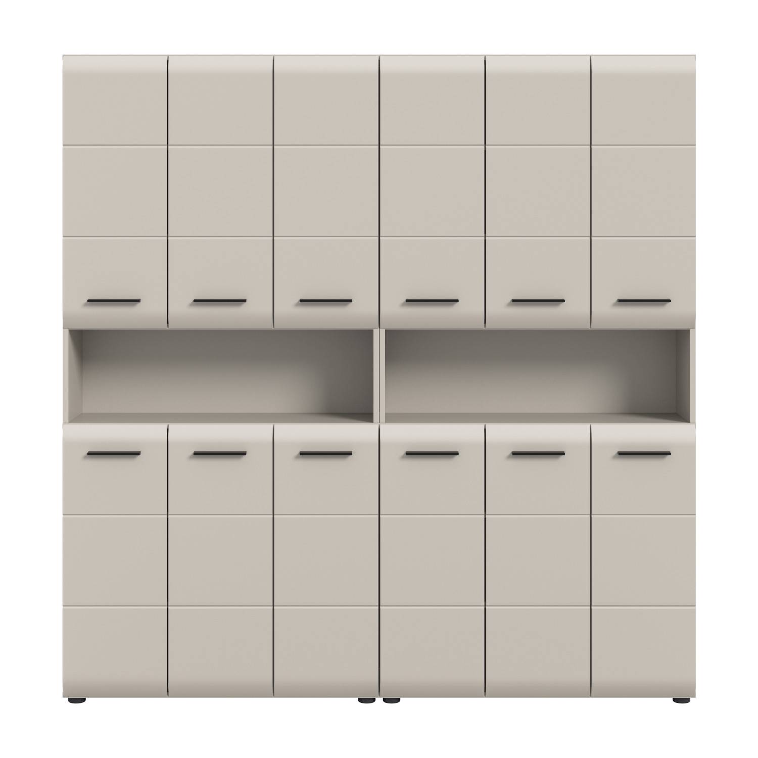Breiter Badezimmerschrank mit offenen Fächern - Donostia (zweiteilig)