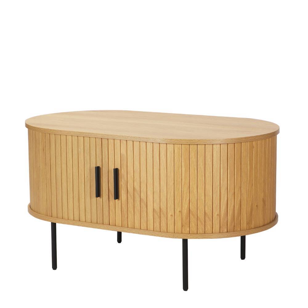 Ovaler Couchtisch mit Stauraum - Barnetta