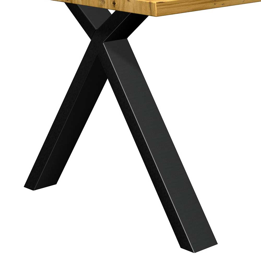 Eichenholz Esszimmertisch mit X Füßen - Udot