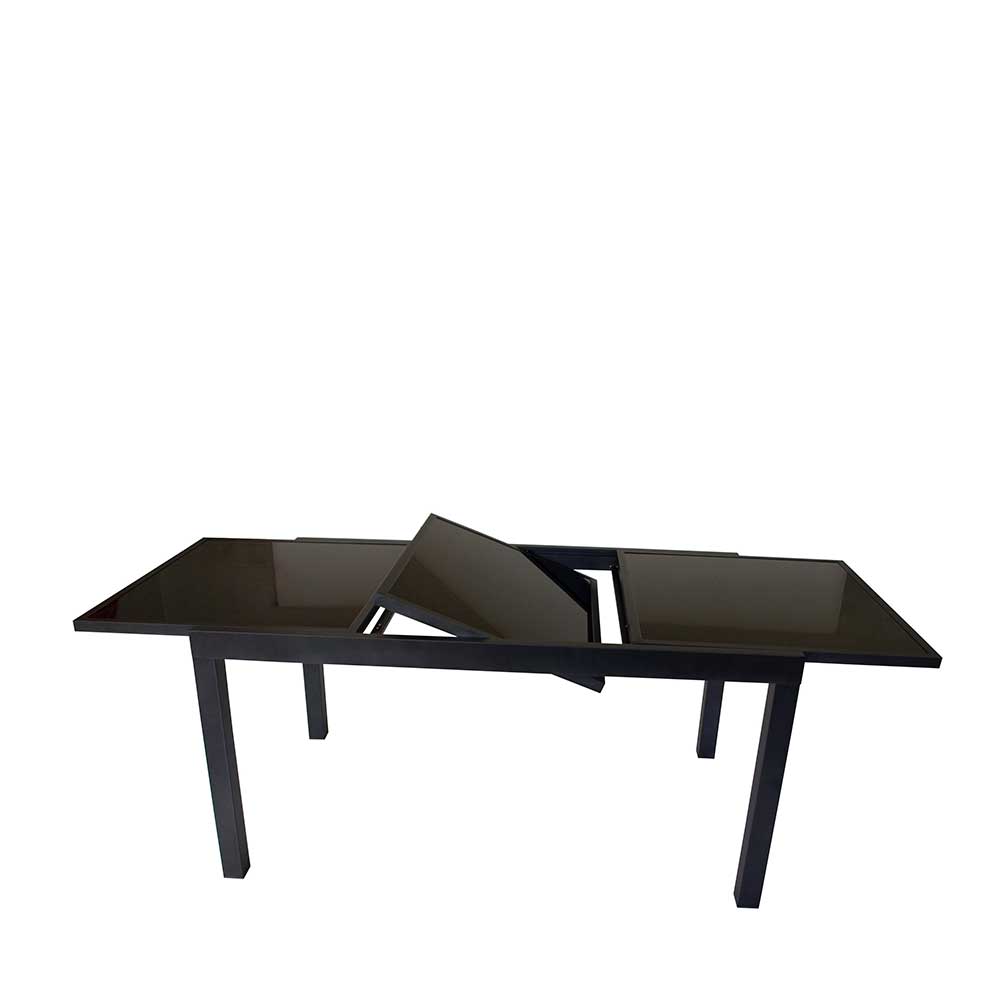 Schwarzer Gartentisch aus Aluminium & Glas - Chiano