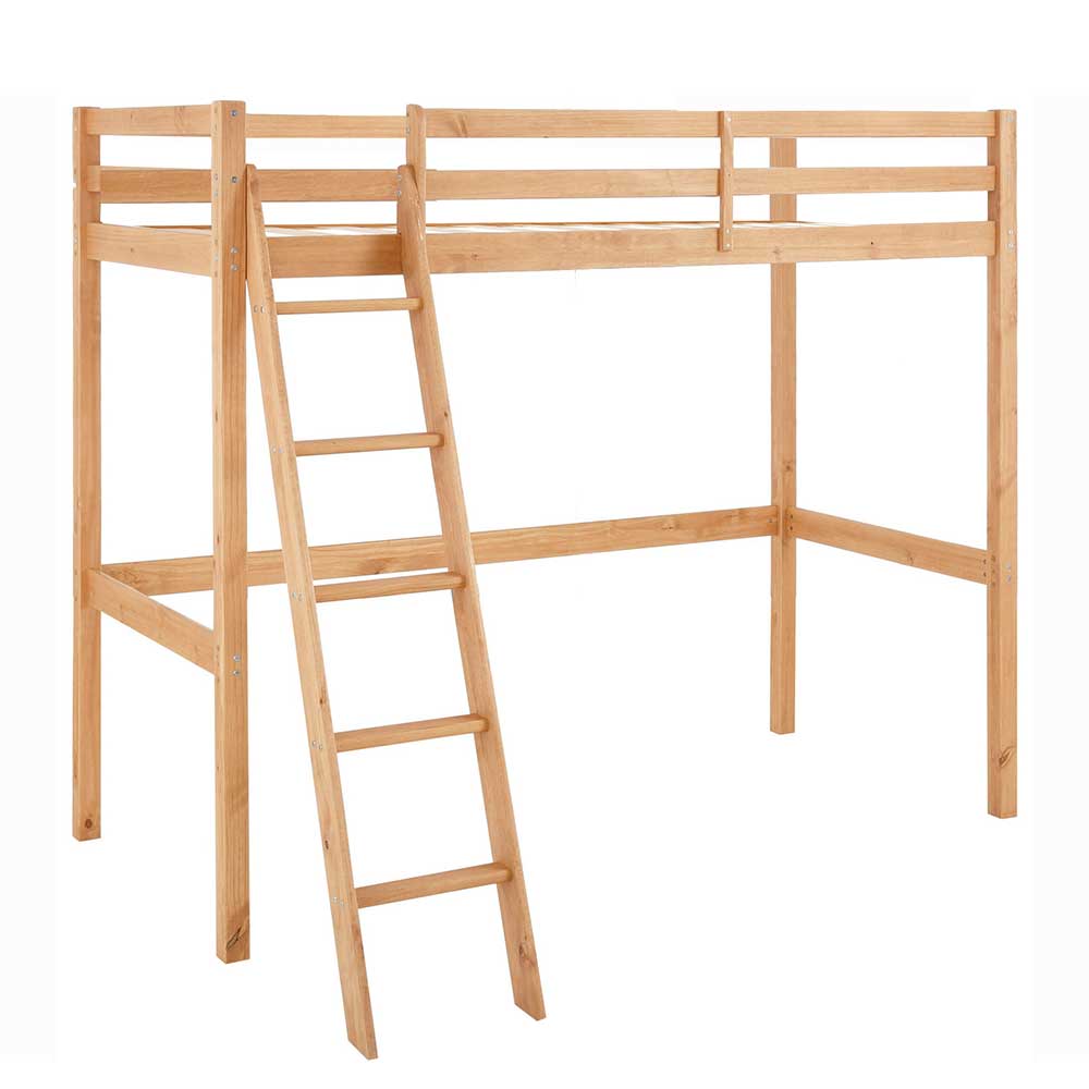 Komplettes Hochbett aus Kiefernholz mit integrierter Leiter für Jugendzimmer – Usavina