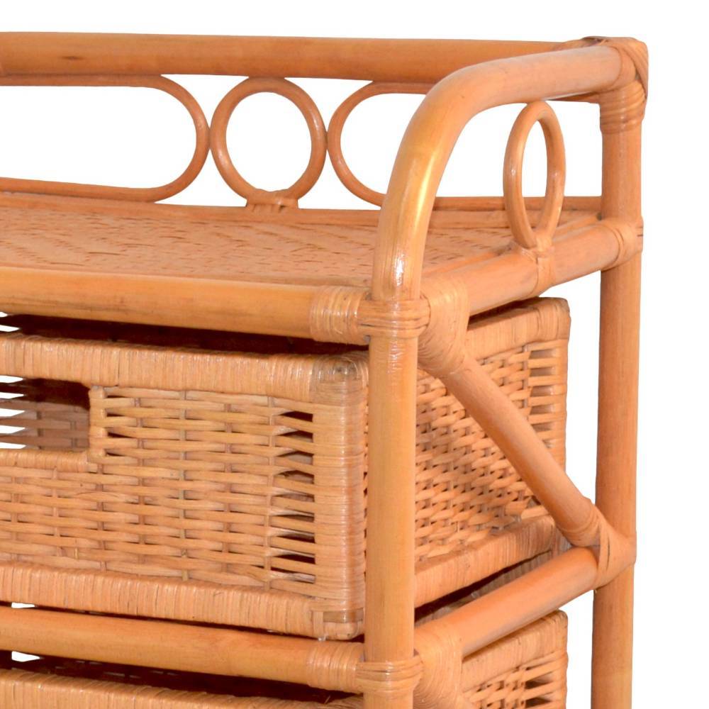 Boho Badezimmerkommode in Honigfarben aus Ratten - Justa