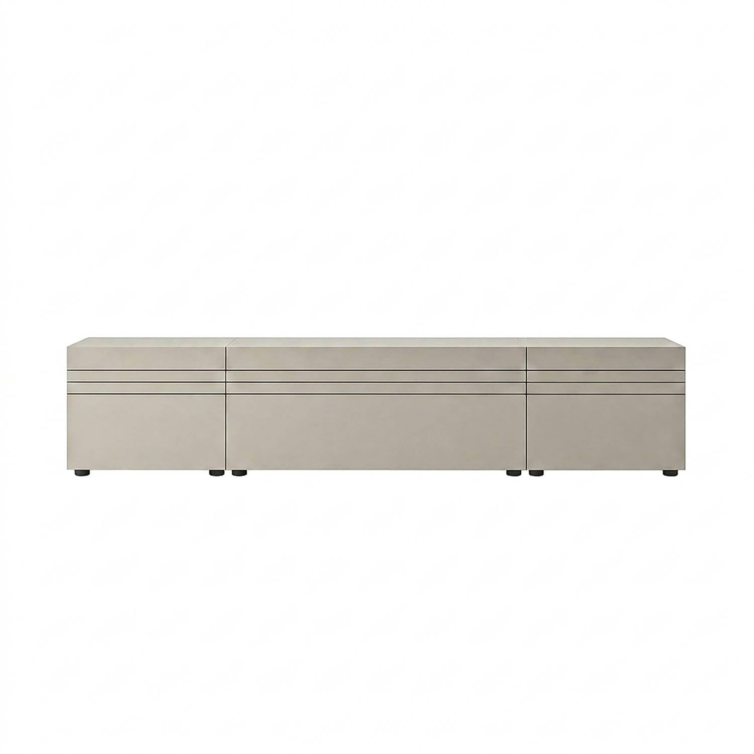 Stehende Wohnwand in liniertem Design - Draguno (dreiteilig)