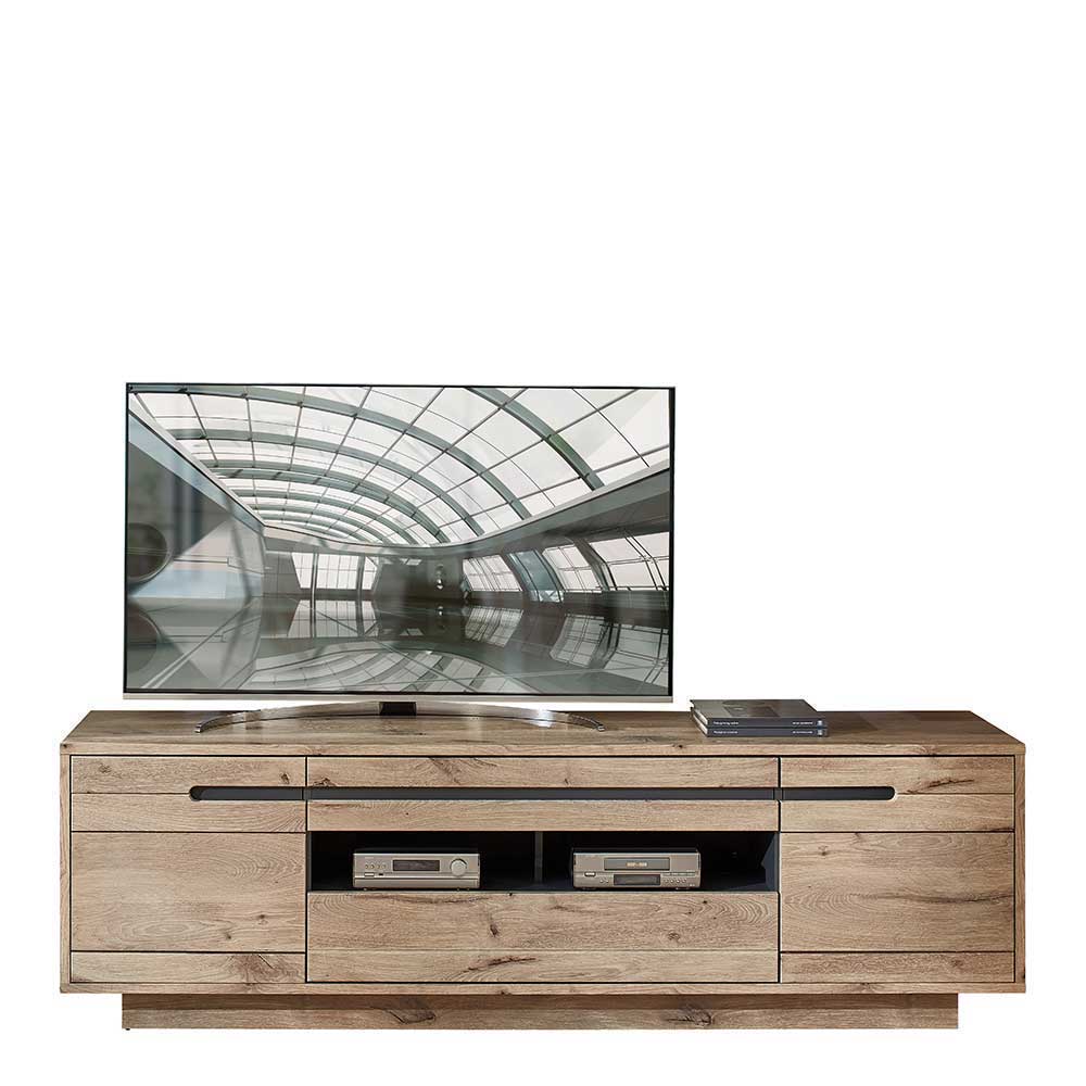 Wohnzimmer Anbauwand Holz Look - Zelio (dreiteilig)