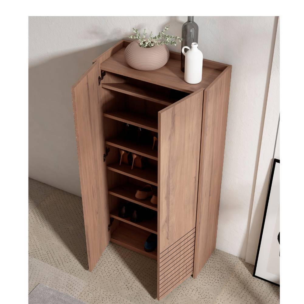 Schuhschrank in Holzoptik Braun - Mady