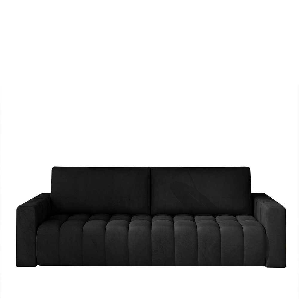 Wohnzimmer Klappsofa in Schwarz Samt - Graland