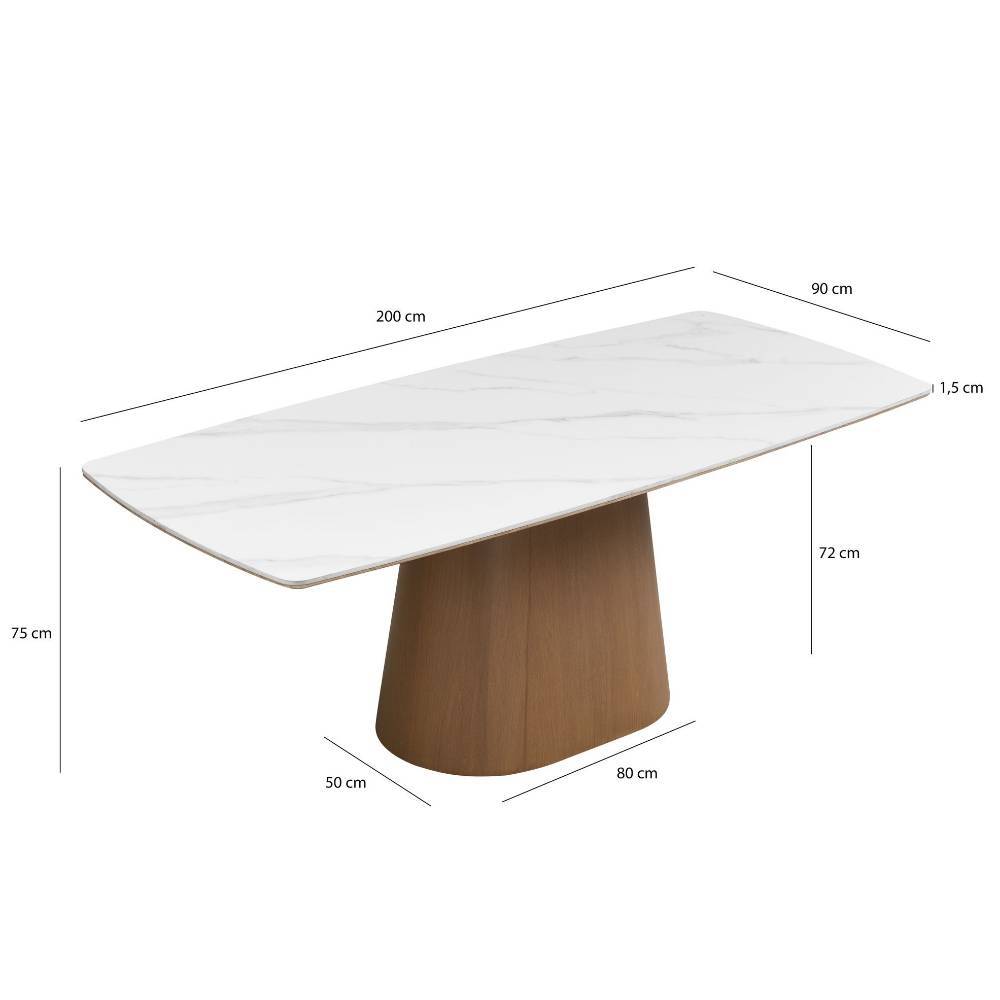Design-Esstisch mit Sintersteinplatte Maße und Abmessungen – Pietras