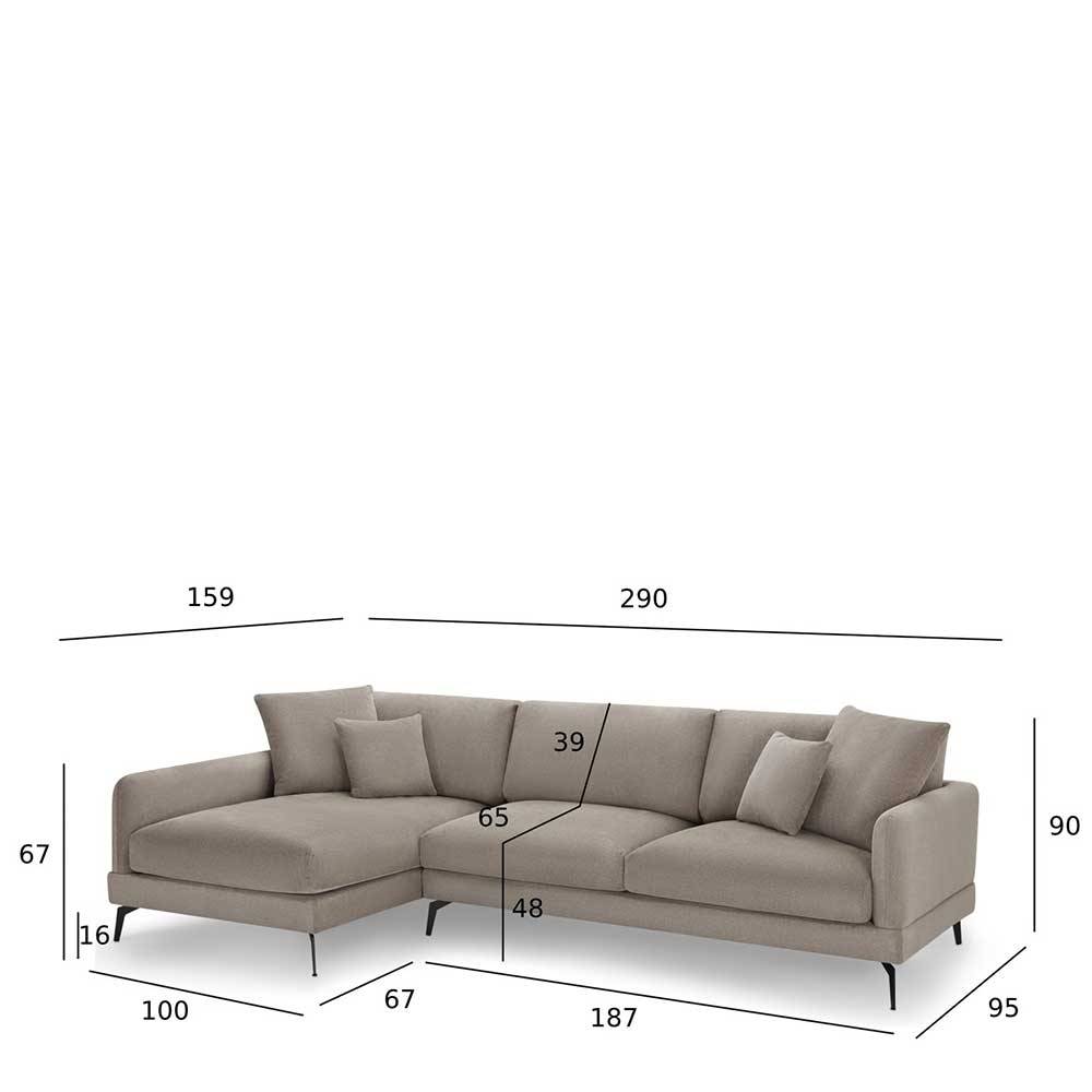 Taschenfederkern Eckcouch in Beige - Kosmyna