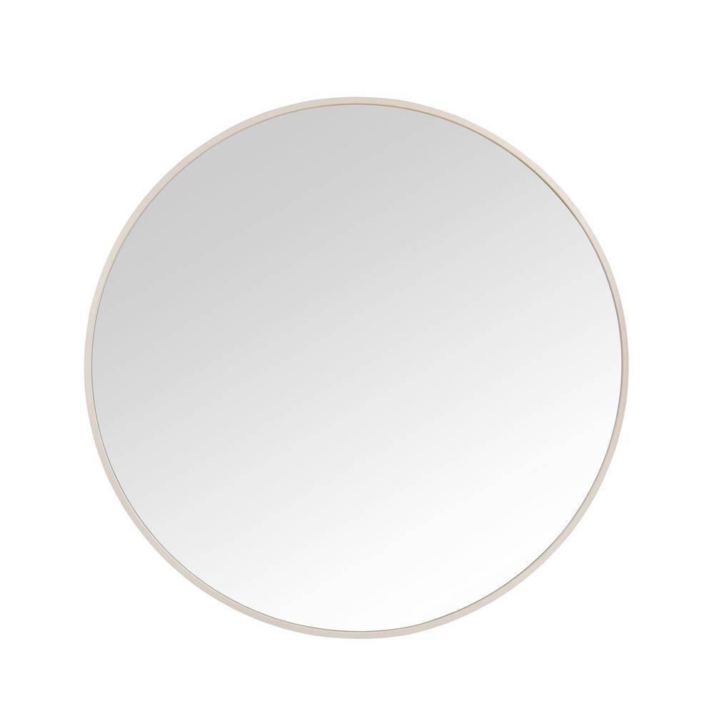 Runder Wandspiegel in Beige - Lecego