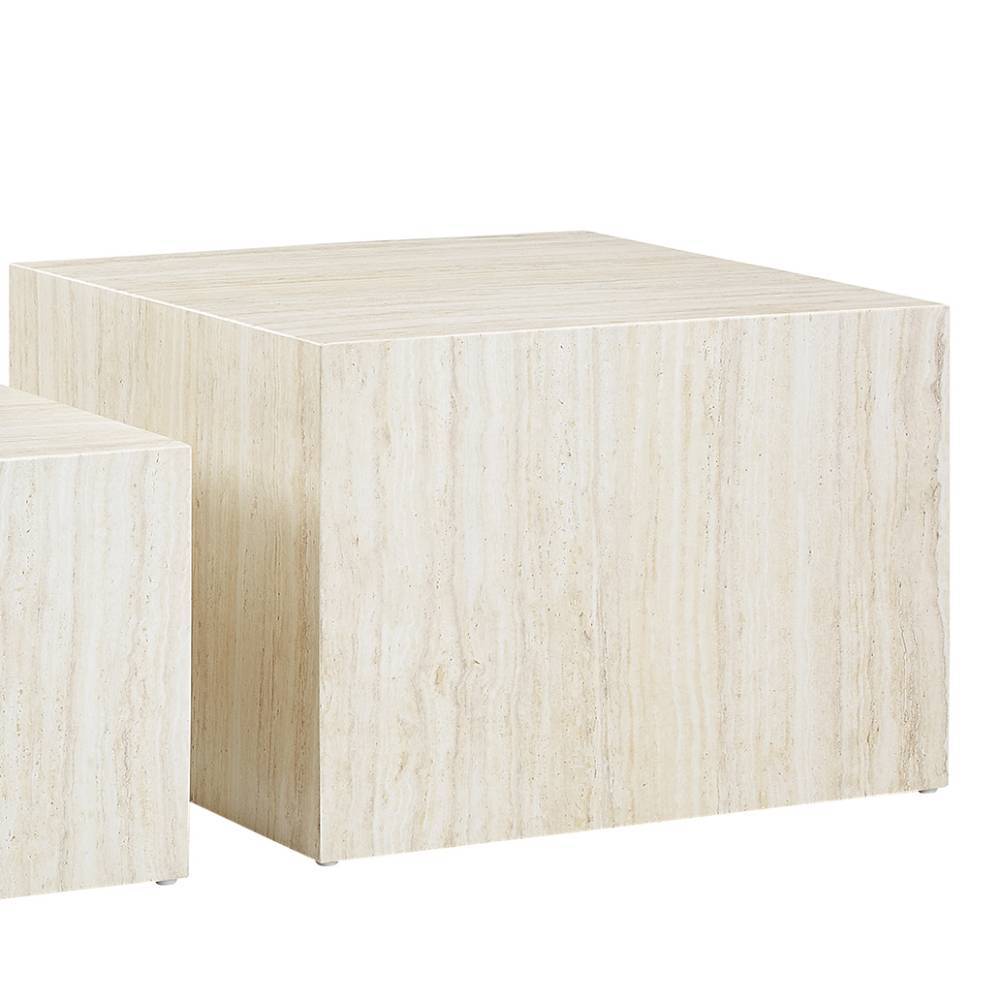 Sofatisch Duo in Travertin Optik - Charon (zweiteilig)