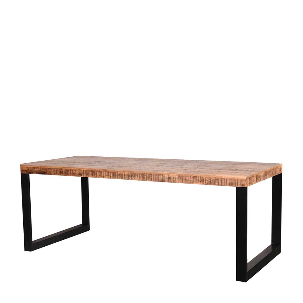 Handgearbeiteter Esstisch mit Mango Holzplatte - Sledias