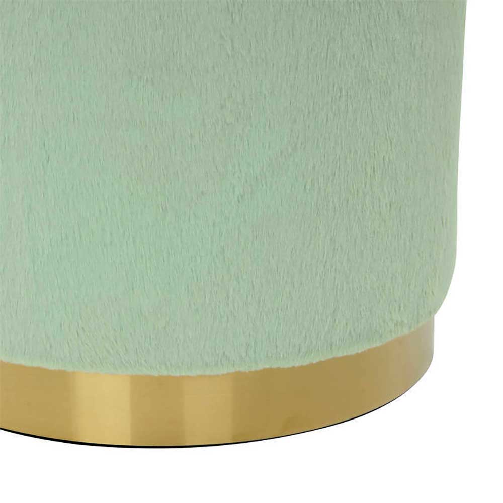 Polsterhocker in Mintgrün mit Gold - Candura