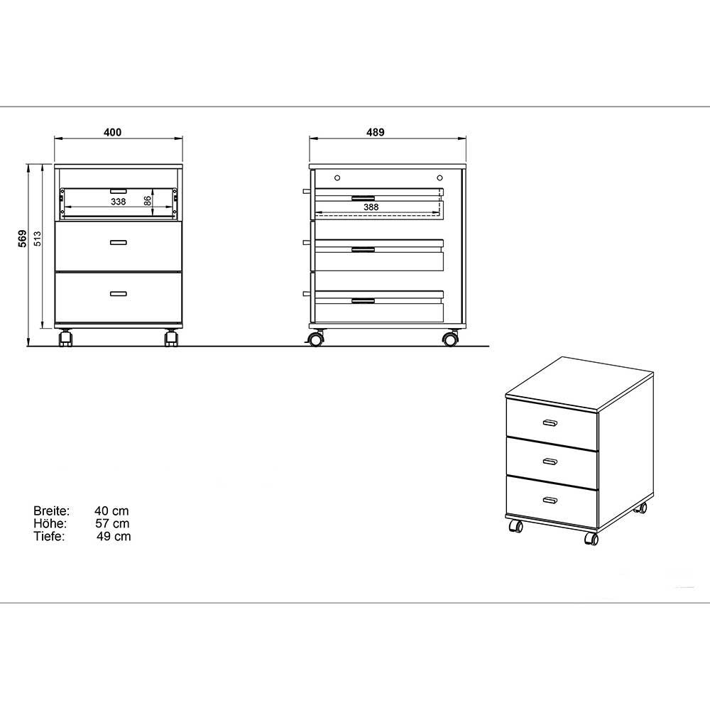 Zweifarbige Büromöbel Kombination - Situatica (fünfteilig)
