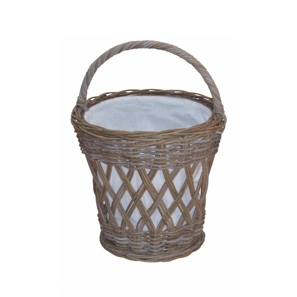 Rattan-Wäschekorb in Dunkelbraun - Babsi