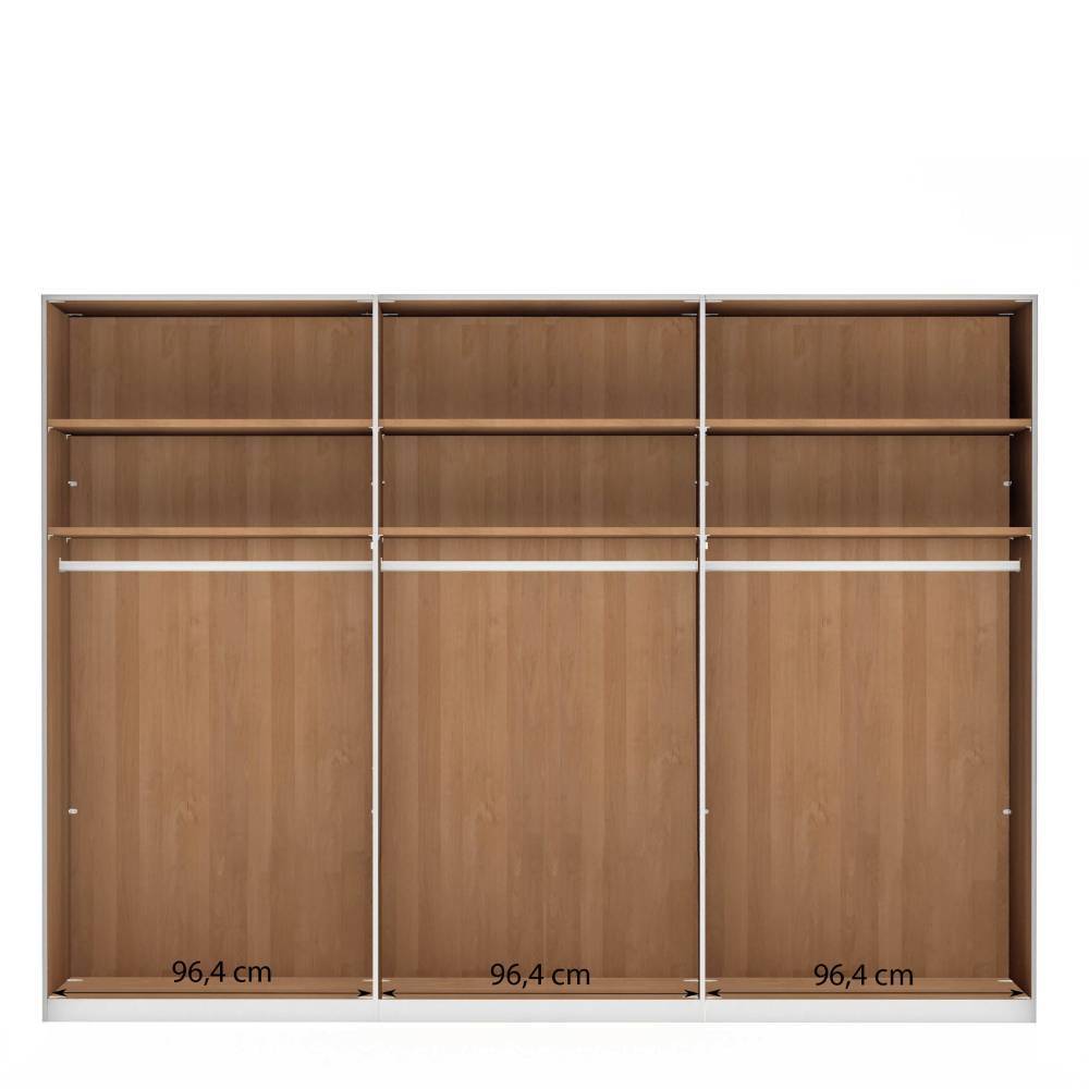 6-türiger Schlafzimmerschrank mit Glas - Hung