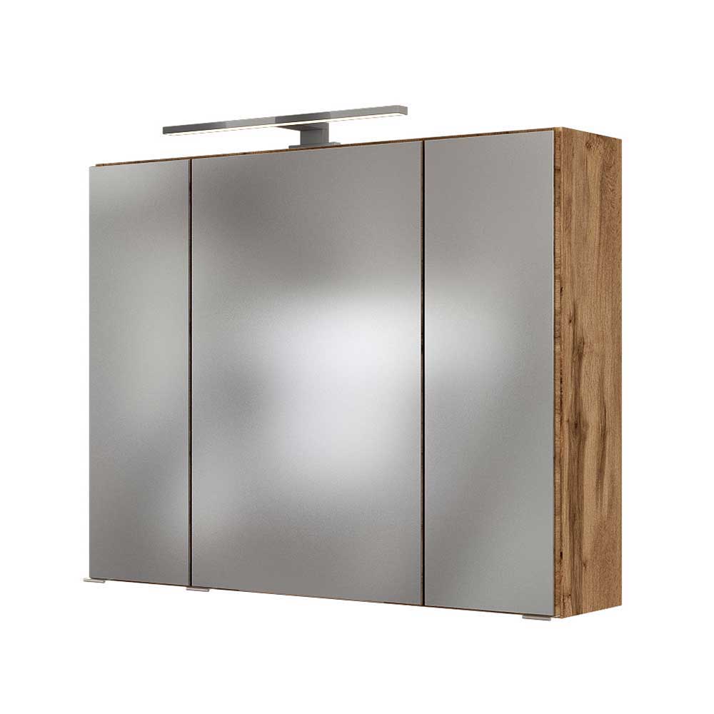 Badezimmermöbel in Grau Glas - Anviletca (vierteilig)