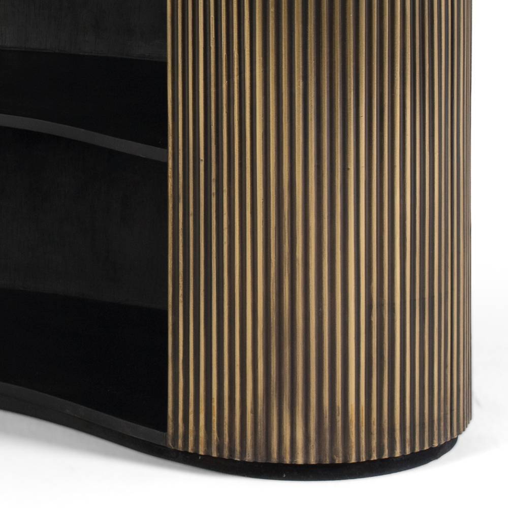 Hausbar Theke in Schwarz und Gold - Vitus