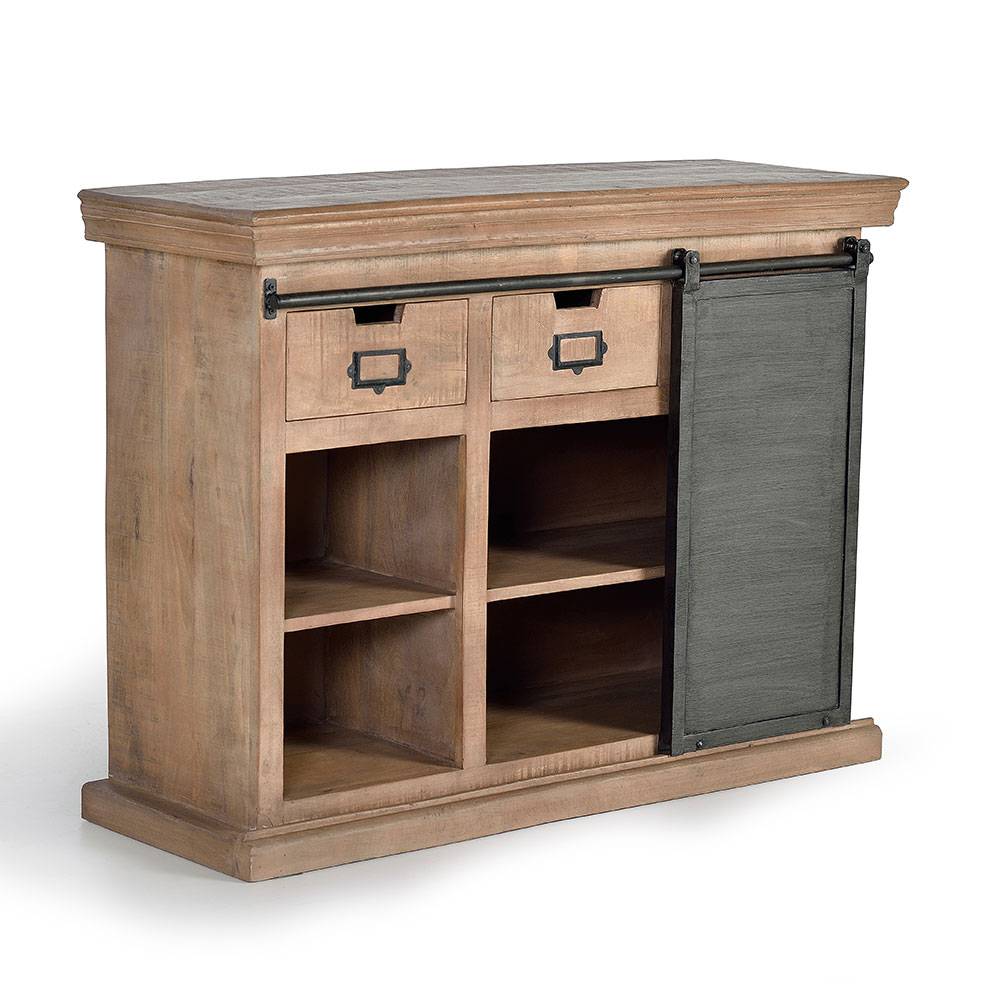 Industrial Chic Kommode aus Mangobaum Massivholz - Jantonia