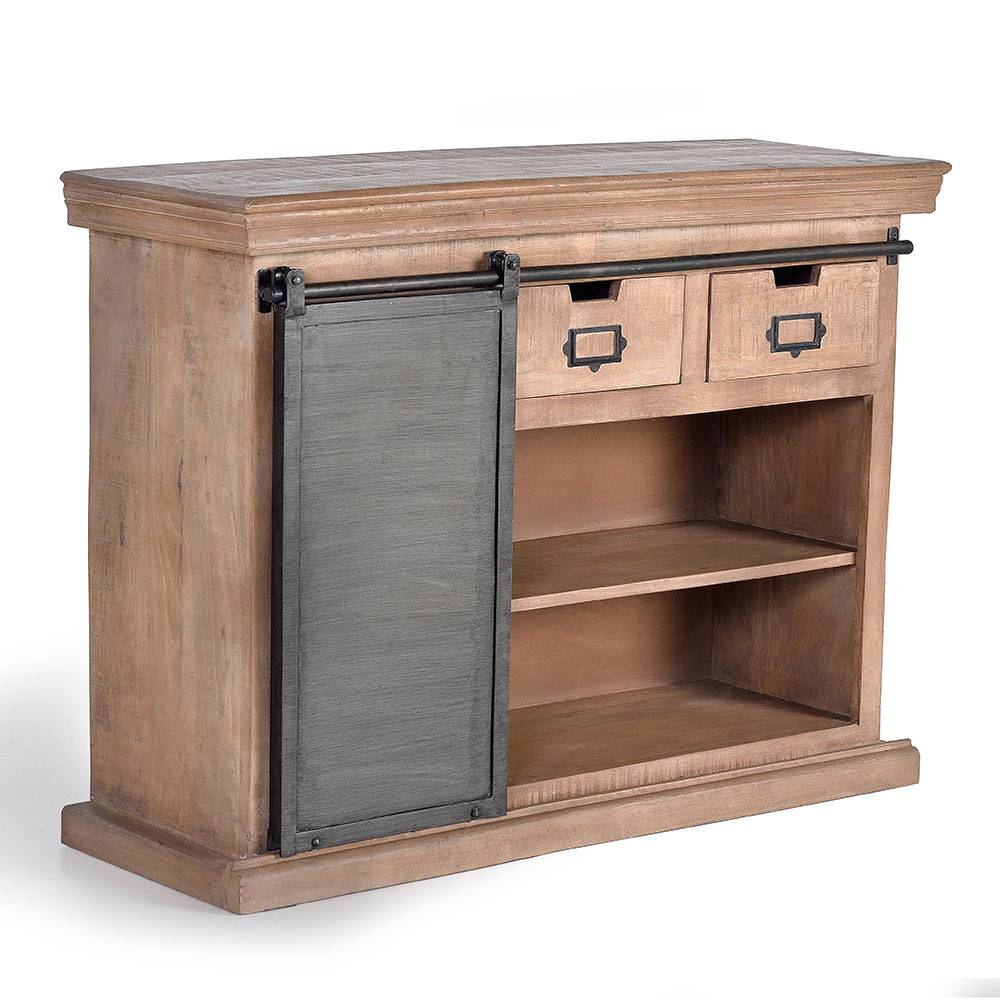 Industrial Chic Kommode aus Mangobaum Massivholz - Jantonia
